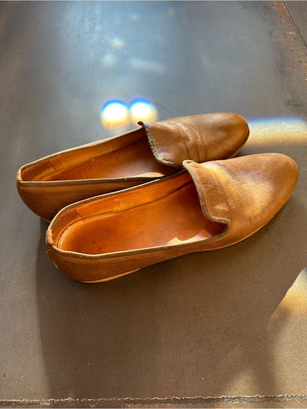 Women’s Italian Leather Brown Slip-On Loafers